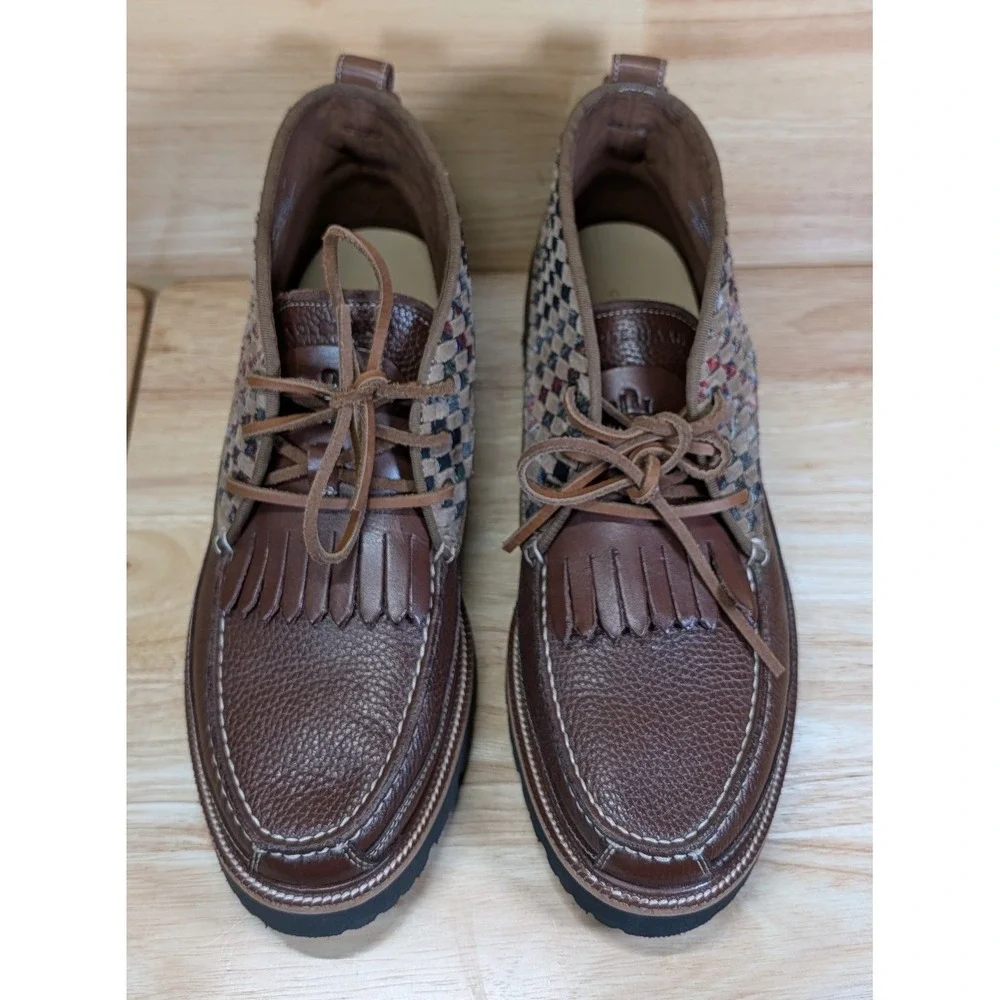 Cole Haan x Pendleton Mens British Tan Leather Wool Chukka Boots C36447 Size 9M